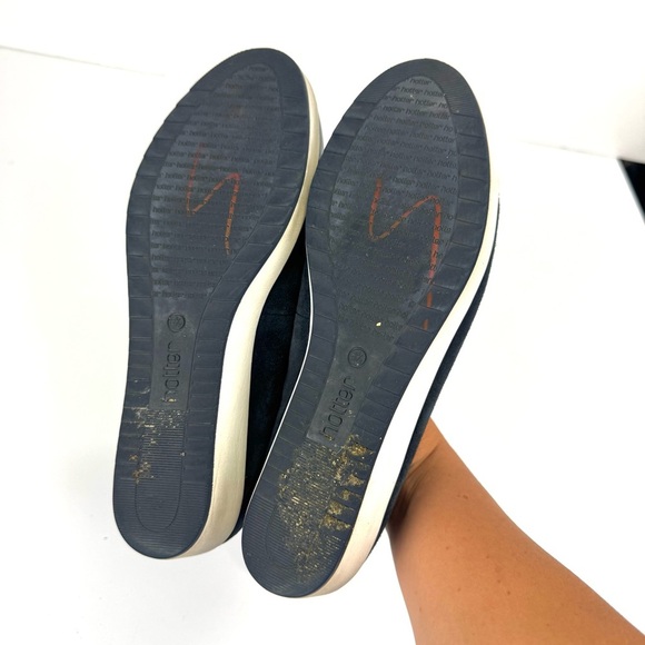 Hotter Angel Navy Suede Cap Toe Slip On Comfort Shoes Dual Fitting Womens Sz 8.5 - Picture 4 of 9
